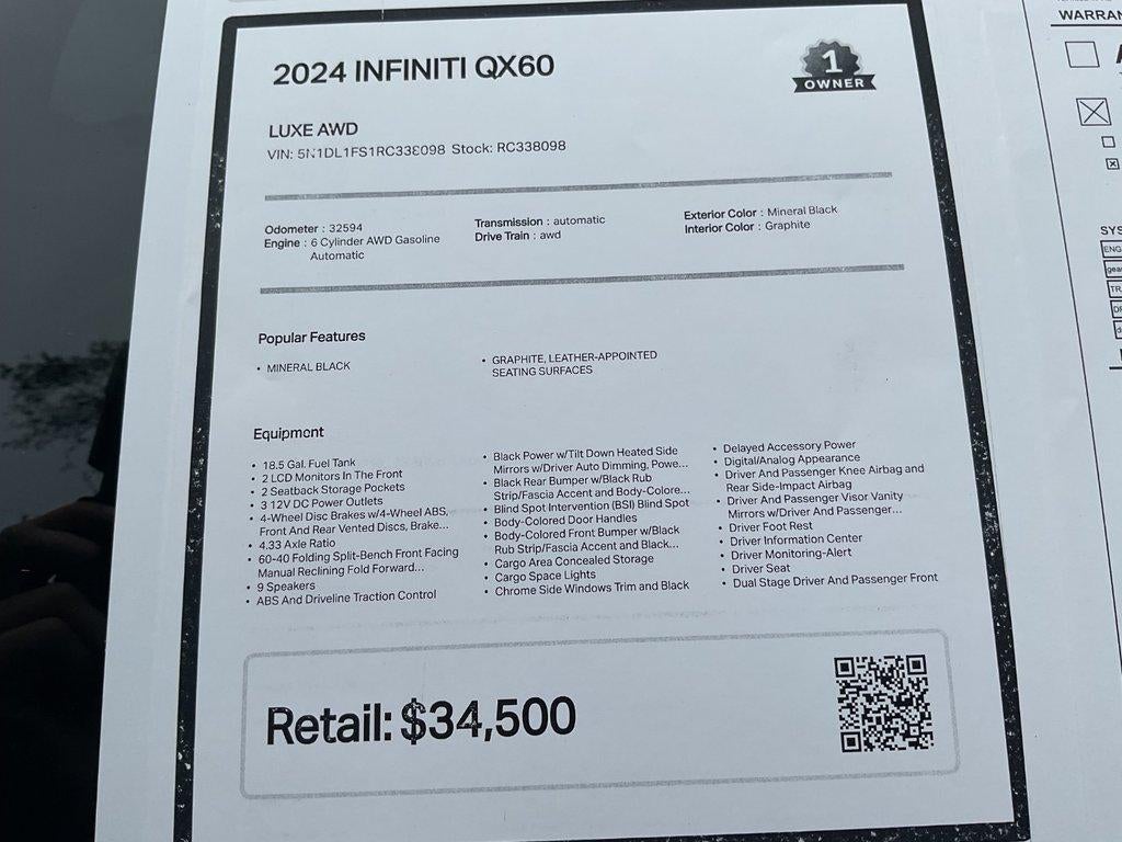 2024 INFINITI Qx60 LUXE AWD