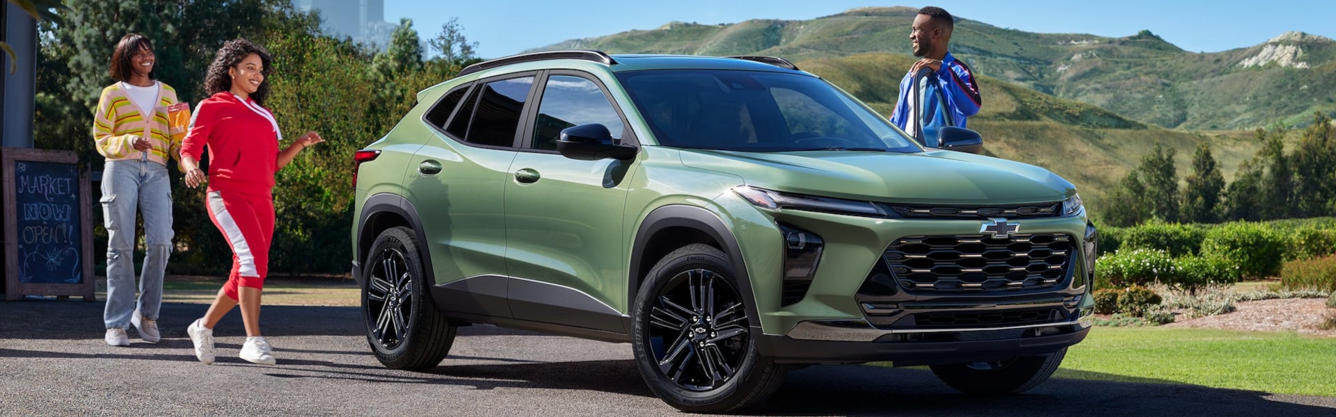 a chevy trax driving down the highway