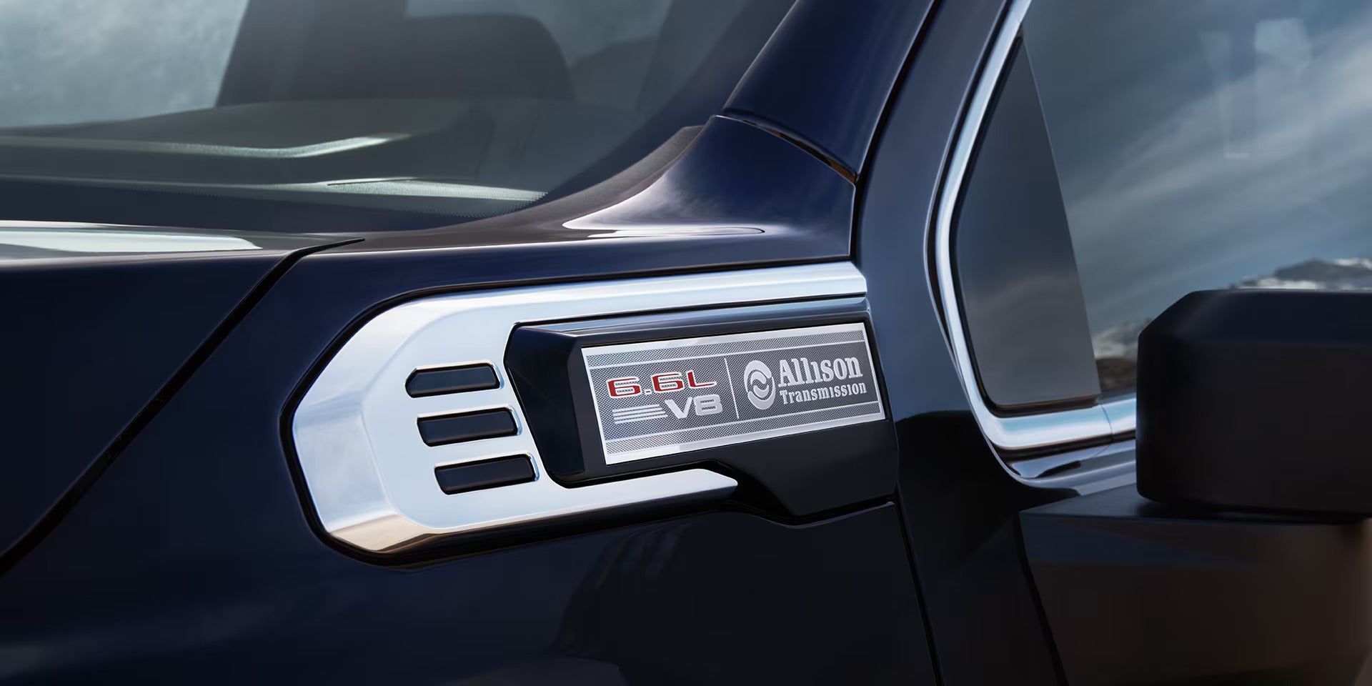 badging on a 2025 sierra hd for the 6.6 L V8 and allison transmission