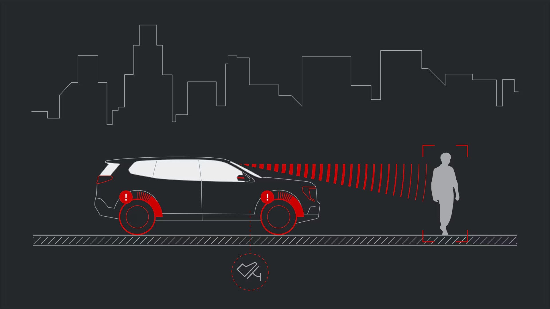 front pedestrian safety feature depicted on the 2026 acadia