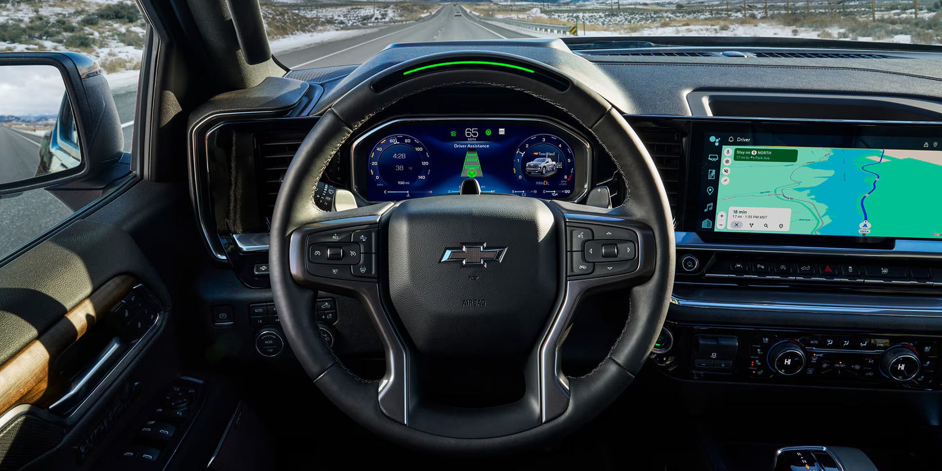 driver assistance being used on the digital cluster display in a 2026 silverado 1500