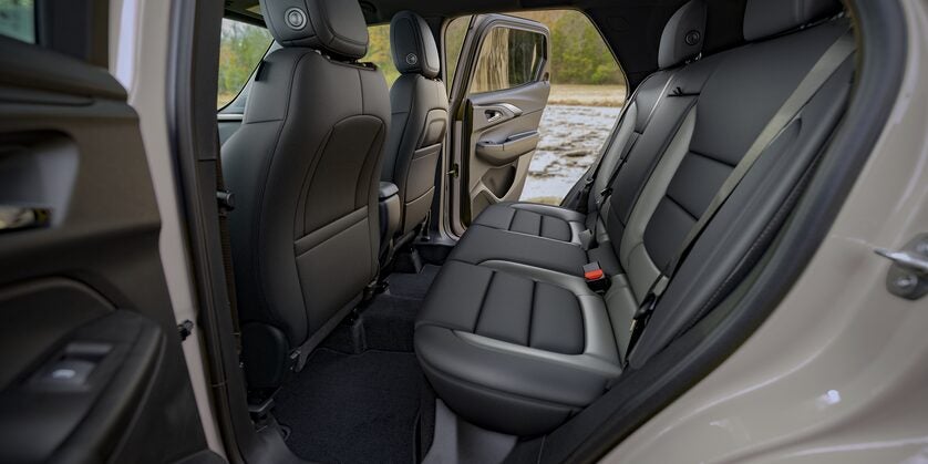 the backseats with the door open in a 2026 chevy trailblazer
